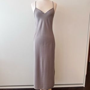 AllSaints Silver Pearl Gray Slip Dress